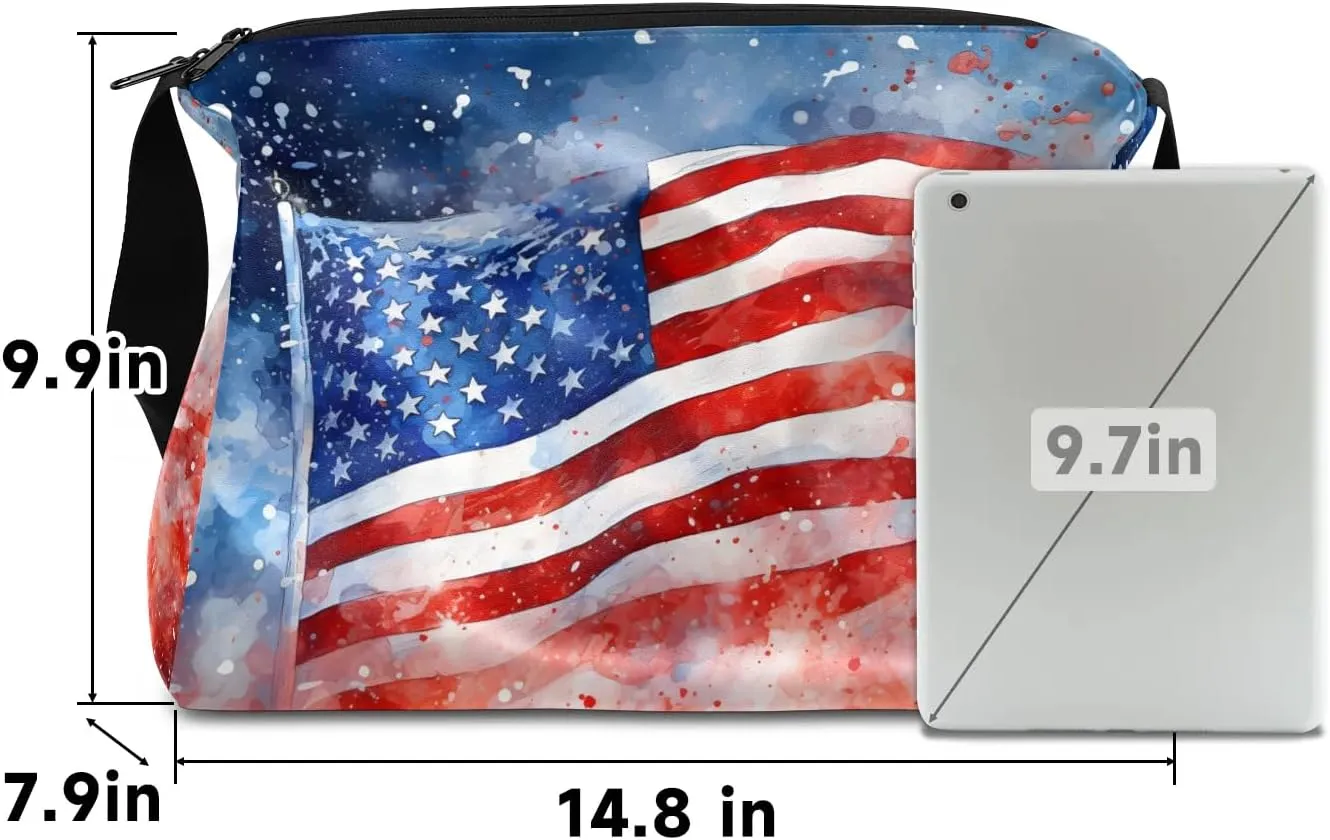 Gym Bags for Men 14.8 Inch Lightweight Carry On Bags for Airplanes Waterproof Duffle Bag for Travel, America Retro Flag Prints