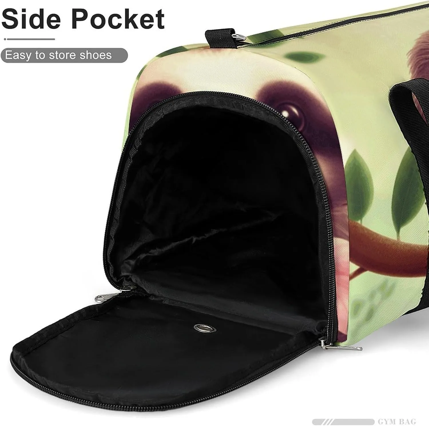 Gym Bags Small Cute Sloth Duffel Bag Overnight Bag with Shoe Compartment Carryon Bag for Men Women