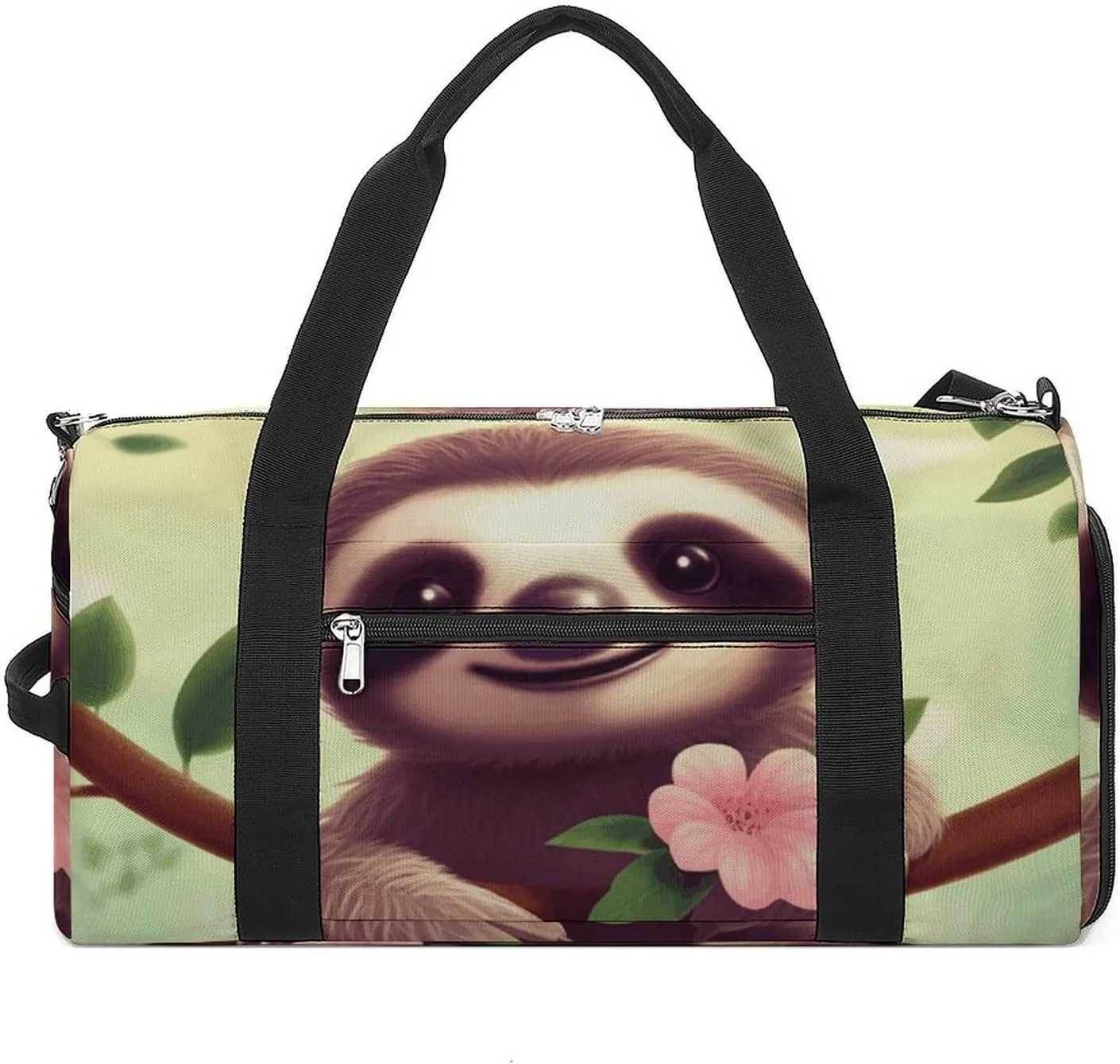 Gym Bags Small Cute Sloth Duffel Bag Overnight Bag with Shoe Compartment Carryon Bag for Men Women