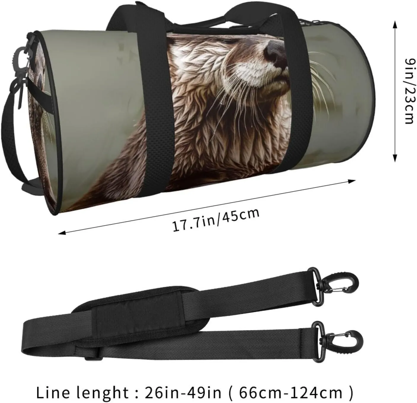 Gym Bags Small Otter Animal Duffel Bag Overnight Bag with Shoe Compartment Carryon Bag for Men Women