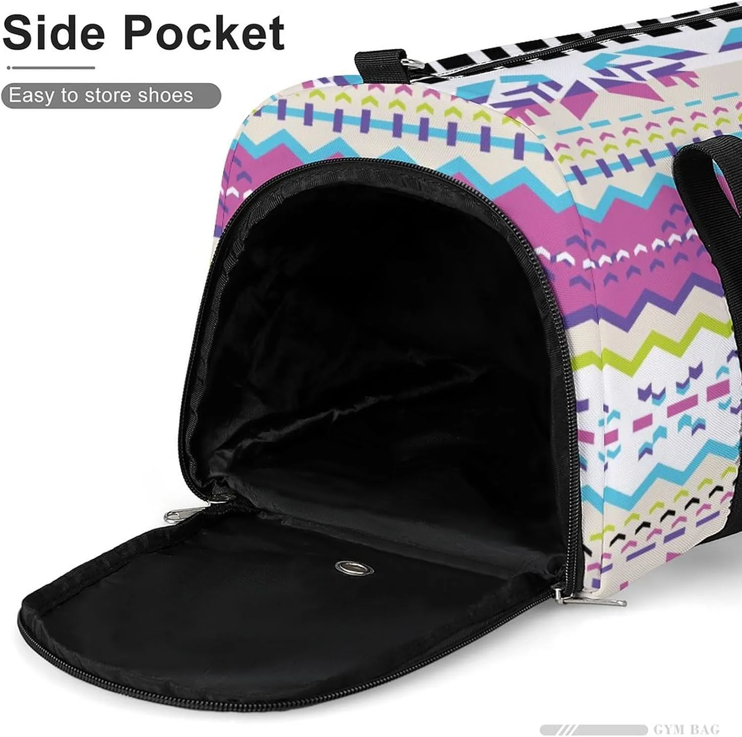 Gym Duffel Bag with Shoe Compartment Wet Pocket, Nordic Winter Travel Bag for Men Women