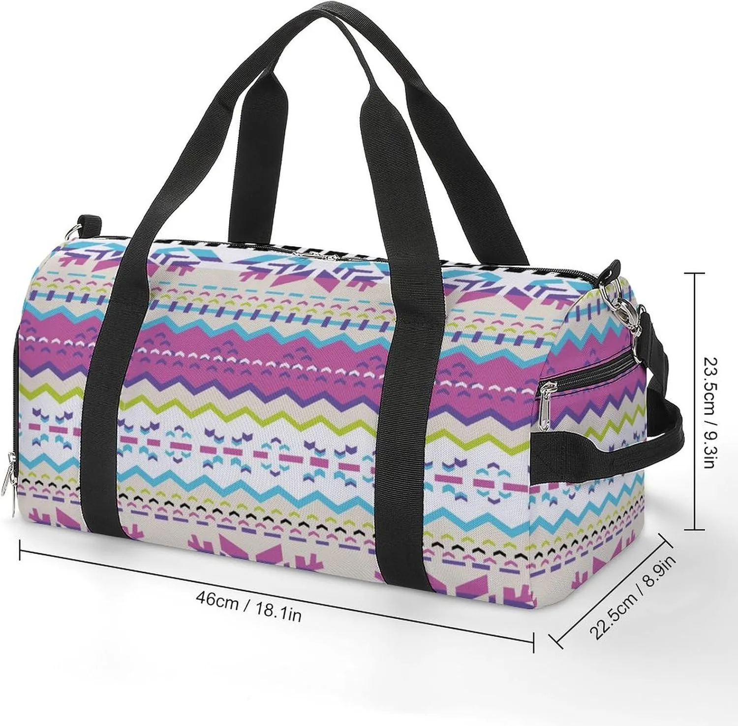Gym Duffel Bag with Shoe Compartment Wet Pocket, Nordic Winter Travel Bag for Men Women