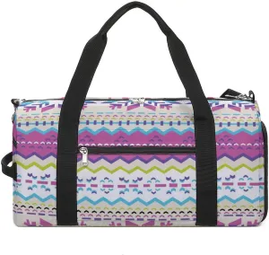Gym Duffel Bag with Shoe Compartment Wet Pocket, Nordic Winter Travel Bag for Men Women