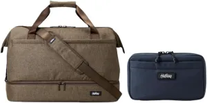 Halfday Double Decker Weekender Bag 40L Carry-On Duffel, Dune and Sidekick Tech Organizer Kit, Marine