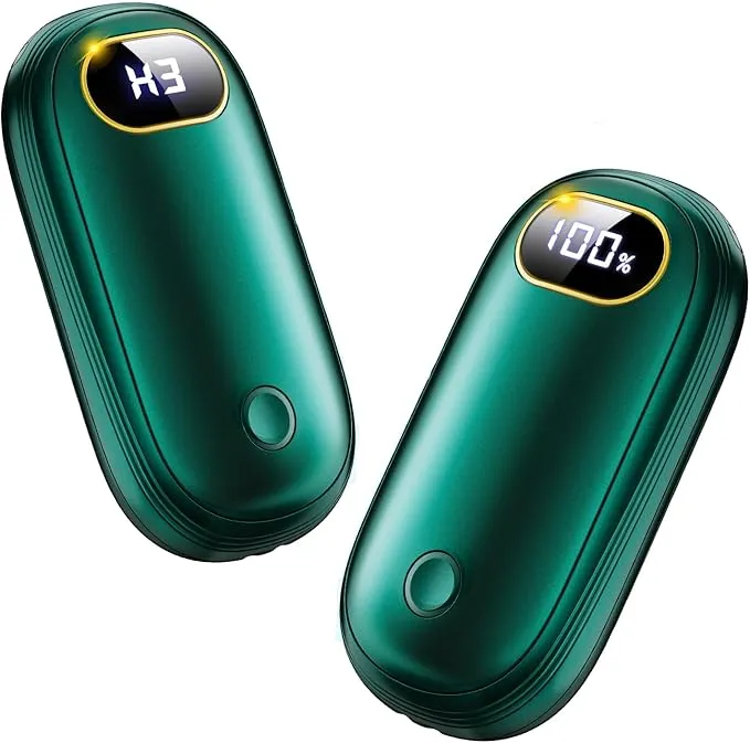 Hand Warmers Rechargeable, 14000mAh Electric Hand Warmer 2 Pack Dual-Sided Heating 17Hrs Warmth Max 131℉ USB-C Portable Pocket Heater for Raynauds, Hunting, Golf, Camping