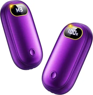 Hand Warmers Rechargeable, 14000mAh Electric Hand Warmer 2 Pack Dual-Sided Heating 17Hrs Warmth Max 131℉ USB-C Portable Pocket Heater for Raynauds, Hunting, Golf, Camping