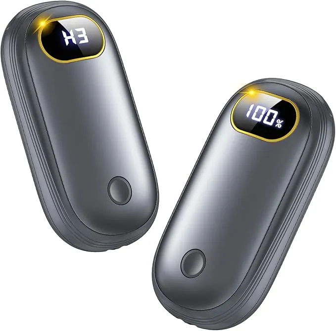 Hand Warmers Rechargeable, 14000mAh Electric Hand Warmer 2 Pack Dual-Sided Heating 17Hrs Warmth Max 131℉ USB-C Portable Pocket Heater for Raynauds, Hunting, Golf, Camping