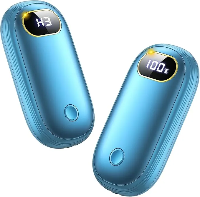 Hand Warmers Rechargeable, 14000mAh Electric Hand Warmer 2 Pack Dual-Sided Heating 17Hrs Warmth Max 131℉ USB-C Portable Pocket Heater for Raynauds, Hunting, Golf, Camping