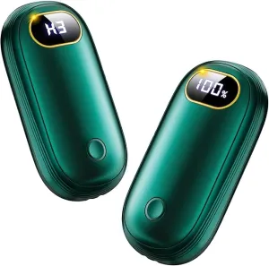 Hand Warmers Rechargeable, 14000mAh Electric Hand Warmer 2 Pack Dual-Sided Heating 17Hrs Warmth Max 131℉ USB-C Portable Pocket Heater for Raynauds, Hunting, Golf, Camping
