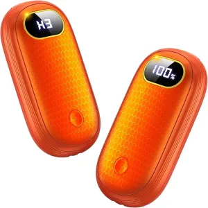 Hand Warmers Rechargeable, 14000mAh Electric Hand Warmer 2 Pack Dual-Sided Heating 17Hrs Warmth Max 131℉ USB-C Portable Pocket Heater for Raynauds, Hunting, Golf, Camping