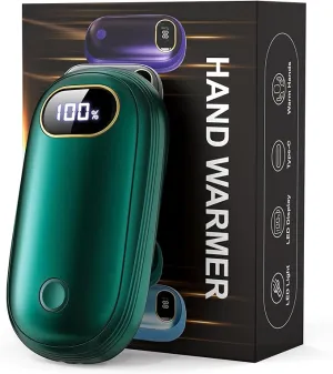 Hand Warmers Rechargeable, 14000mAh Electric Hand Warmer 2 Pack Dual-Sided Heating 17Hrs Warmth Max 131℉ USB-C Portable Pocket Heater for Raynauds, Hunting, Golf, Camping
