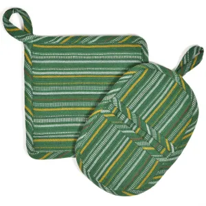 Hand Woven Potholder Gift Set | Poblano Stripe