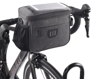 Handlebar Bag With 6.5" Phone Holder - Bicycle Front Shoulder Bag, Bike Basket Storage With Detachable Strap for MTB Road Bike