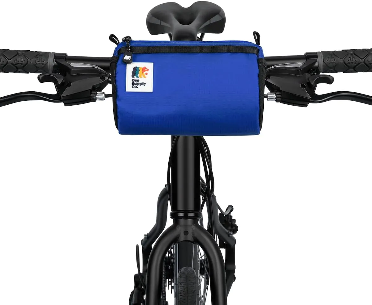Handlebar Bike Bag – Water-Resistant Hard Shell with Quick-Access Zipper, Side Mesh Pockets, and Spacious Storage – Ideal for Cycling, Commuting, and Adventure Rides (Royal Blue)