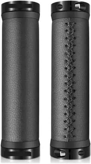 Handles Grips Handlebar Grips Cozy Soft Leather Bicycle Alloy Bilateral Lock Handle Anti-Skid BMX Bike Accessories