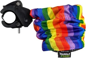 HandleStash Shock-Absorbing Bike Cup Holder (Double Rainbow) | Fits All Handlebars | Adjustable to Any Size Drink | Made for Bicycles, Boats, Wheelchairs | Xmas Stocking Stuffer | Made in USA