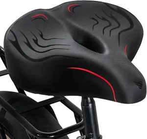 Haoqi Bike Saddle Cushion for Men & Women Oversized Short Nose Bike Seat Compatible with City, Electric, Stationary, Peloton, MTB, Racing Bikes, Wide Winged, Waterproof