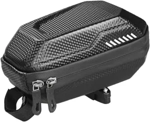 Happyyami Riding Backseat Bag Bike Pouch Carbon Texture Hard Shell Saddle Bag Durable for Long Use