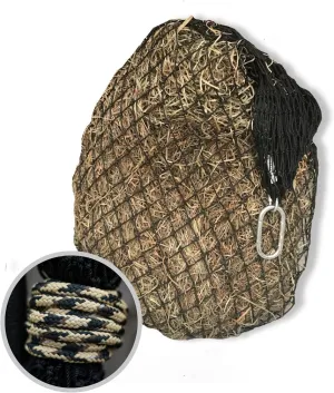 Hay Chix Hay Net for Horses | Slow Feed Hay Bag Feeder | Marine-Grade UV Treated Nylon | Holds 4-6 Flakes | Half Bale Net (1 3/4" Holes)