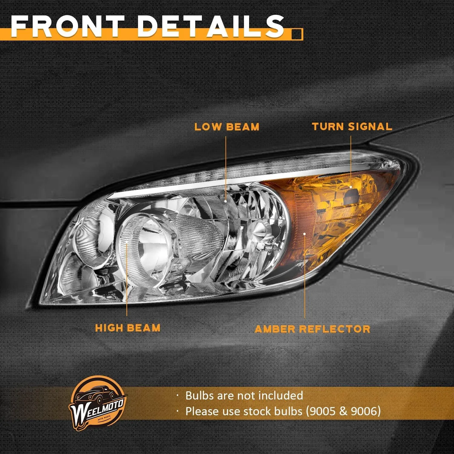 Headlights Compatible with 2006-2008 Toyota RAV4 Headlight Assembly Replacement for 2006 2007 2008 RAV4 Headlamp Pair Set Chrome Housing