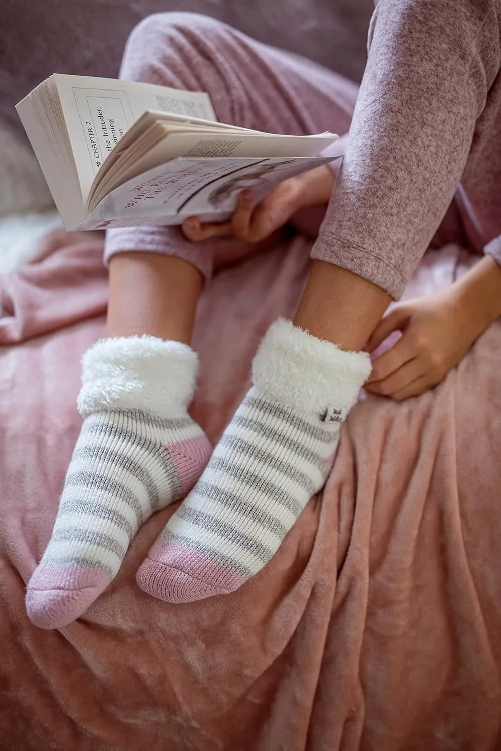 HEAT HOLDERS - Lounge Thermal Non Slip Bed Socks With Grip for Women