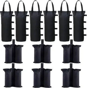 Heavy Duty Sand Bags - 8 PCS, 300  LBS Total, Black, Windproof Canopy Tent Weights for Outdoor Instant Shelter & Patio Umbrella