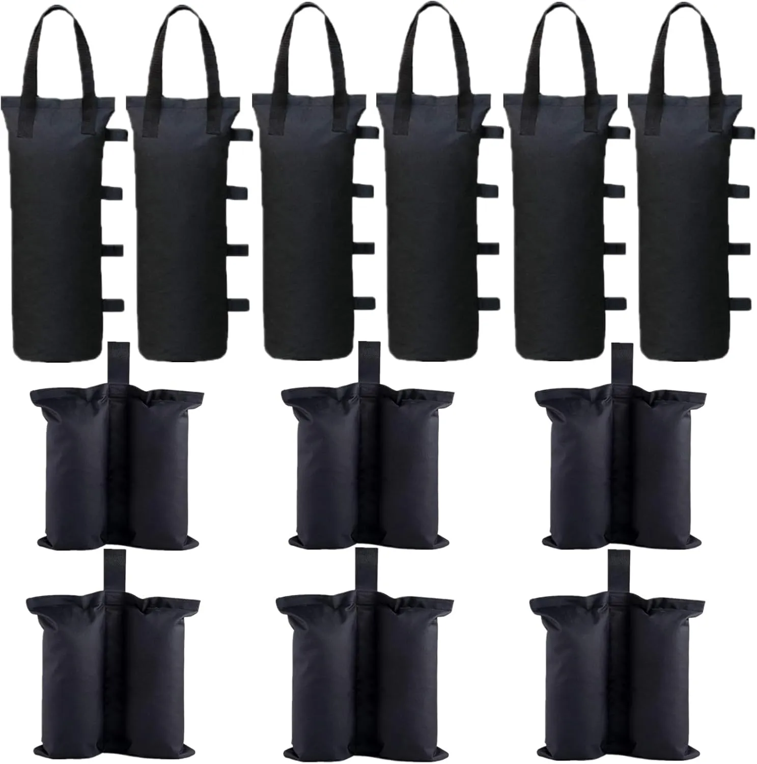 Heavy Duty Sand Bags - 8 PCS, 300  LBS Total, Black, Windproof Canopy Tent Weights for Outdoor Instant Shelter & Patio Umbrella