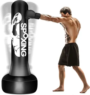 Heavy Punching Bag with Stand for Adults, 70" Freestanding Punching Bag with Boxing Gloves and Electric Air Pump, Inflatable Boxing Bag for Men Women Teens Training MMA Thai Fitnessers