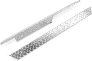 HECASA Rocker Panel Set Compatible with 1994-2013 EZGO TXT Golf Cart Full Diamond Plate Left   Right Silvery Aluminium