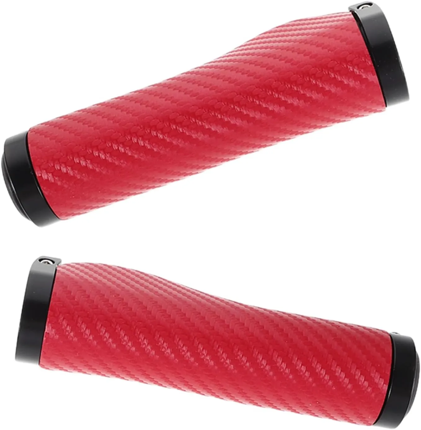 HEMOTON 1 Pair Ergonomic Bike Handle Grips Non Slip PU Leather Shock Absorbing Hand Sewn Cover for Mountain Biking for Comfortable Riding Bumpy Trails