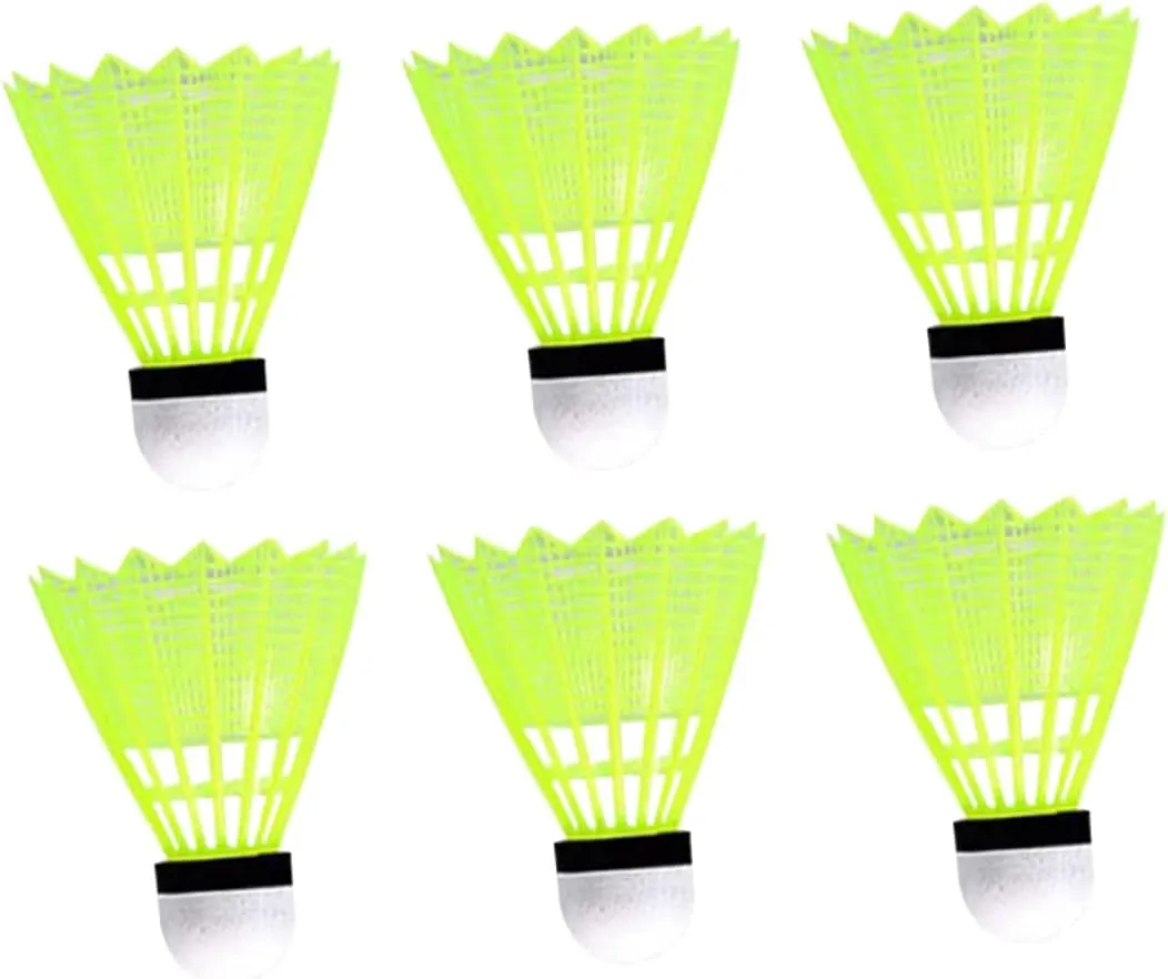 Hemoton 6-Pack Nylon Badminton Birdies Outdoor Indoor Shuttlecocks Sturdy Structure for Training Sports Activities