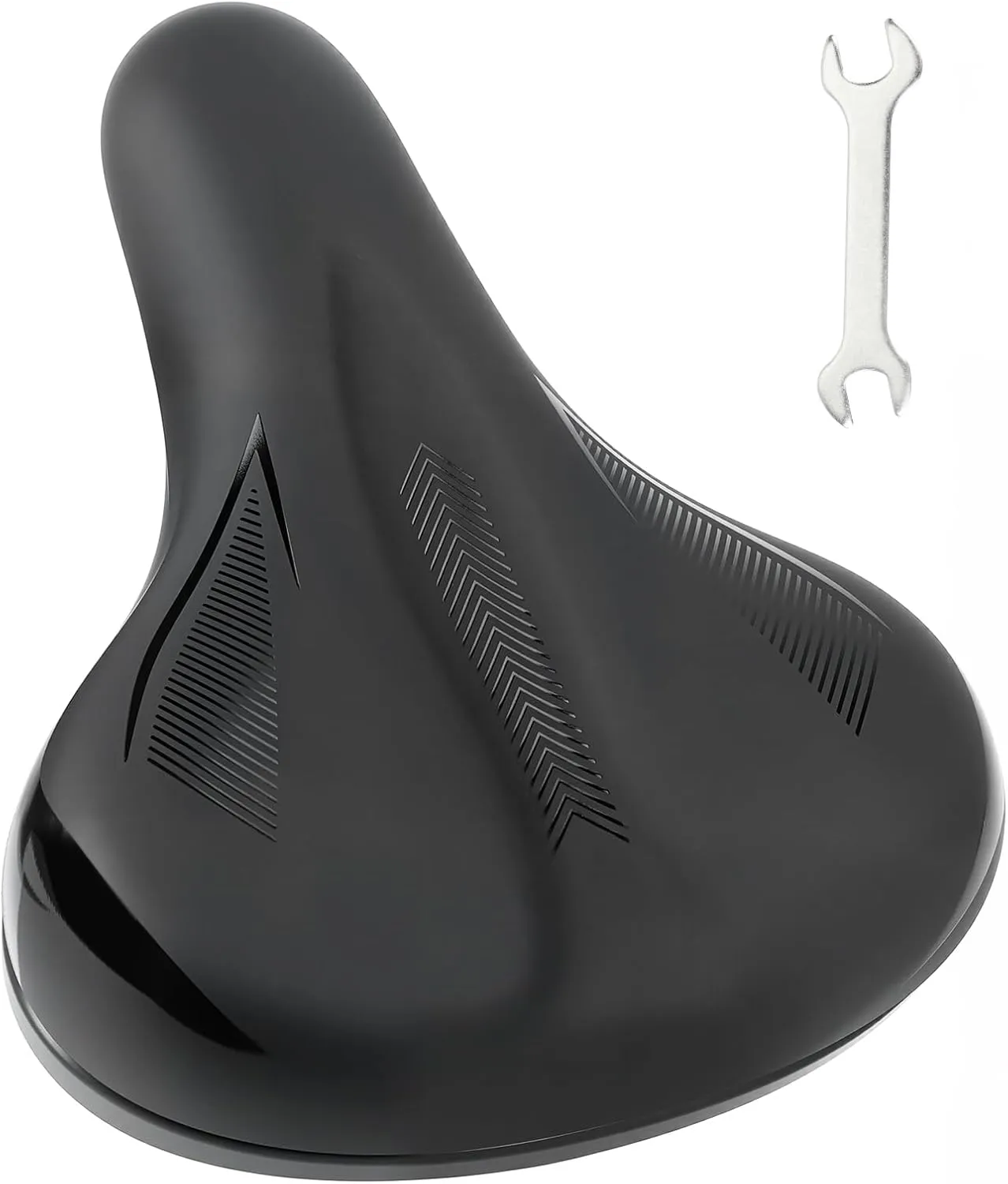High-Resilience Sponge Bike Saddle with Shock-Absorbing Design, Durable Plastic & Iron Frame for Enhanced Comfort