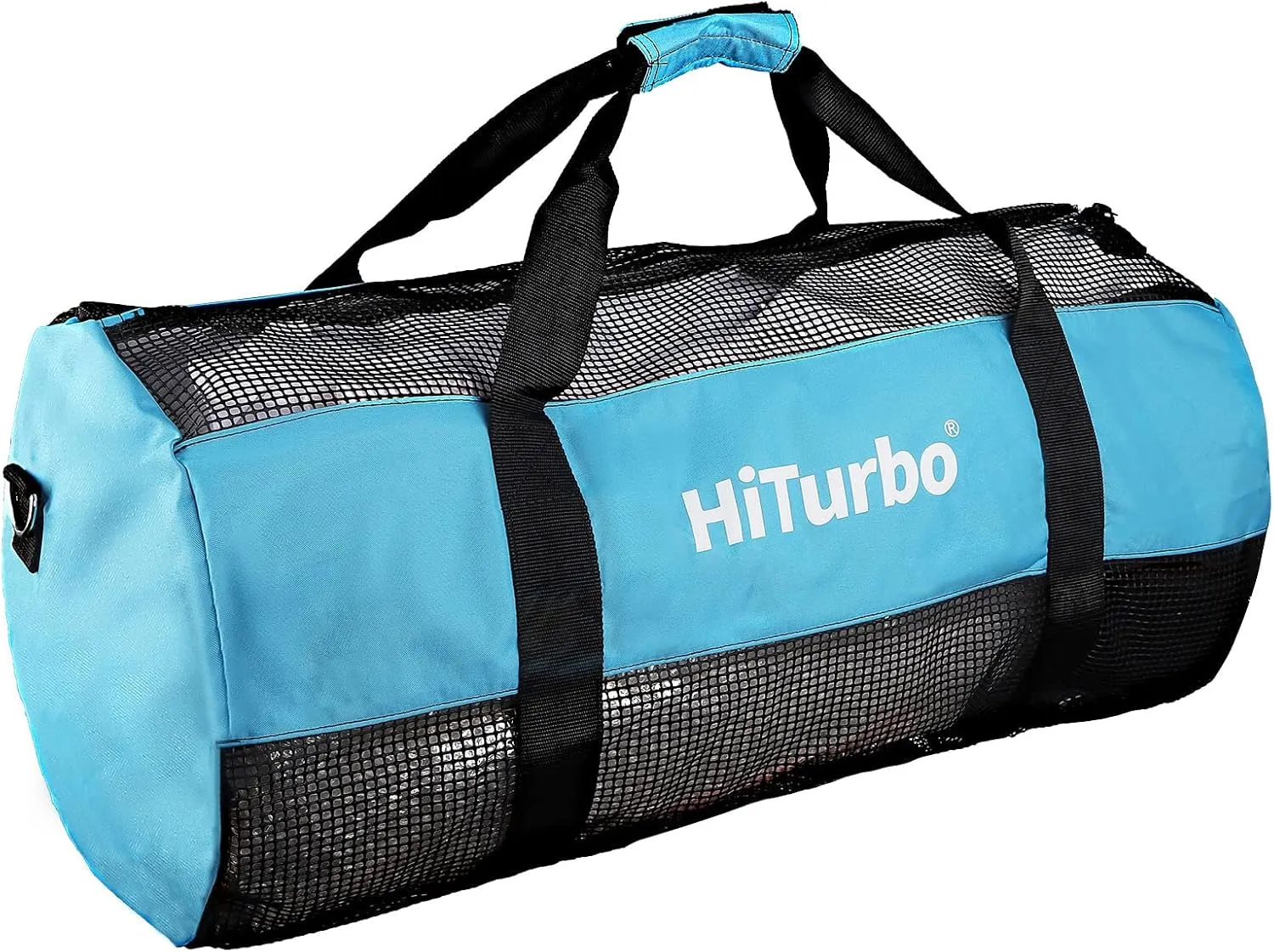 Hiturbo Mesh Dive Duffel Bag: Scuba Gear Bags for Diving, Snorkeling, Freediving and Swimming - 60L Travel Beach Pool Water Sports Equipment Bag with Shoulder Strap