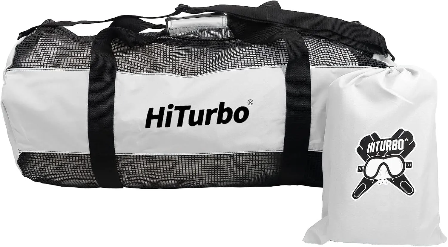 Hiturbo Mesh Dive Duffel Bag: Scuba Gear Bags for Diving, Snorkeling, Freediving and Swimming - 60L Travel Beach Pool Water Sports Equipment Bag with Shoulder Strap