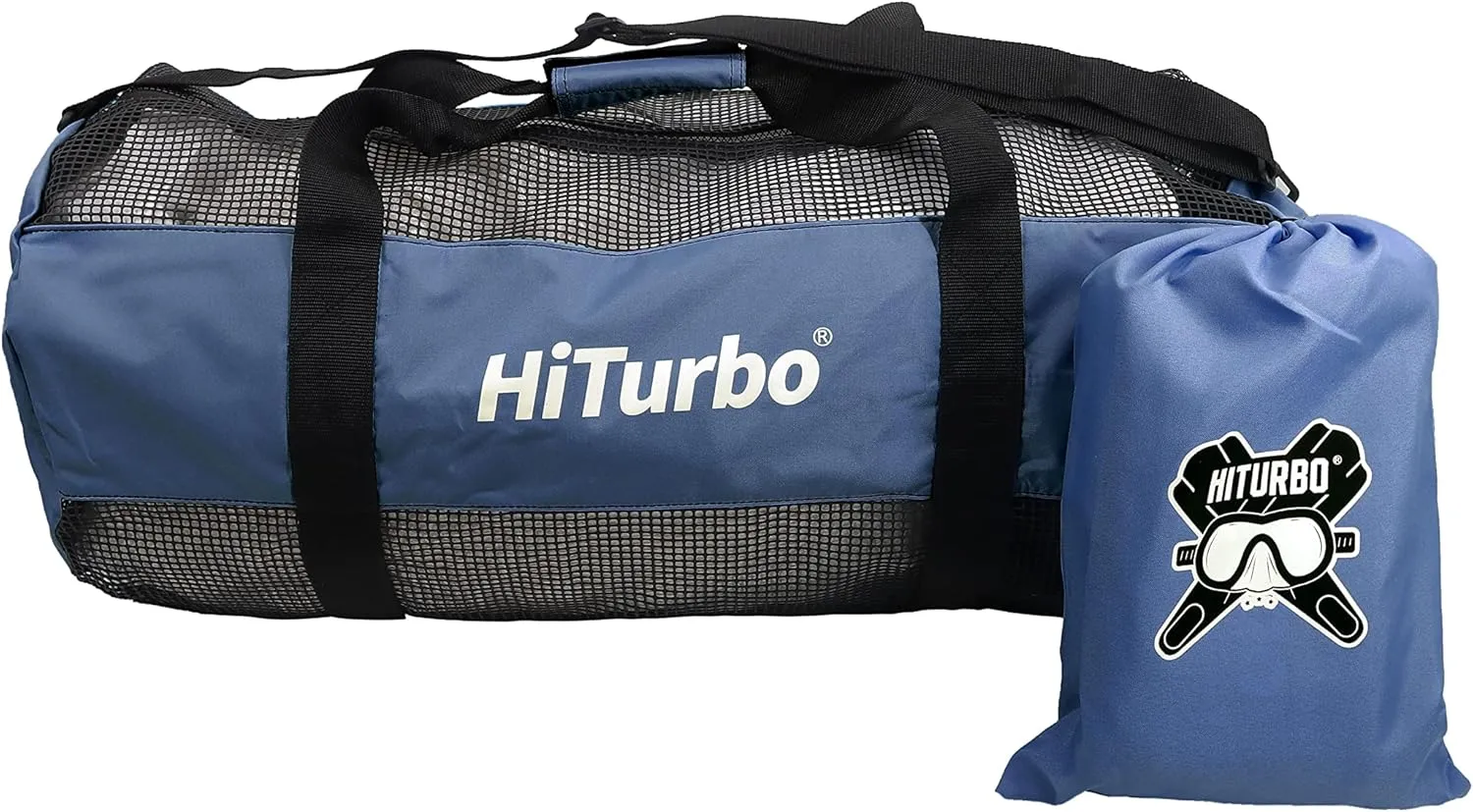 Hiturbo Mesh Dive Duffel Bag: Scuba Gear Bags for Diving, Snorkeling, Freediving and Swimming - 60L Travel Beach Pool Water Sports Equipment Bag with Shoulder Strap