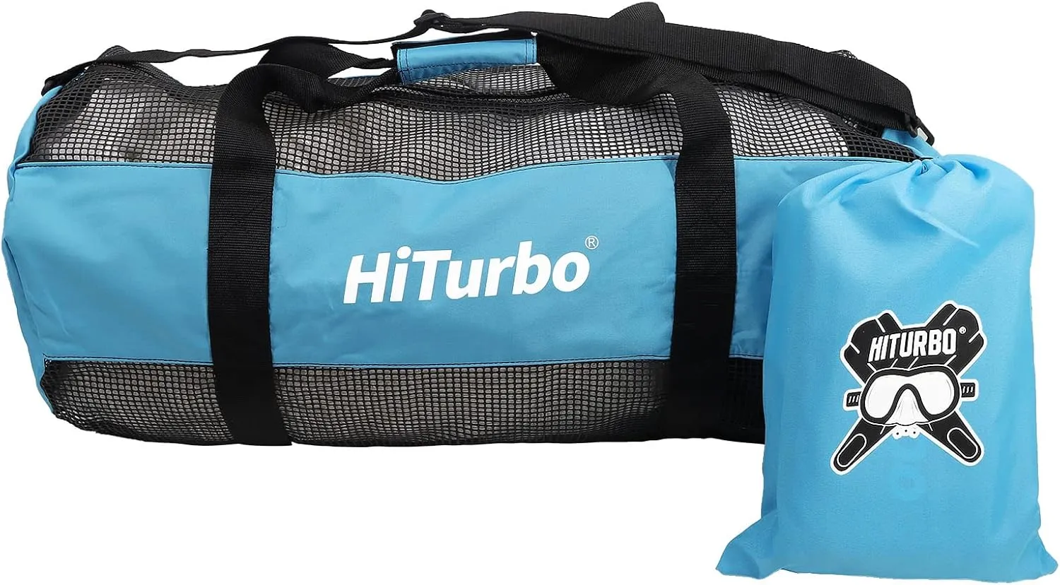 Hiturbo Mesh Dive Duffel Bag: Scuba Gear Bags for Diving, Snorkeling, Freediving and Swimming - 60L Travel Beach Pool Water Sports Equipment Bag with Shoulder Strap