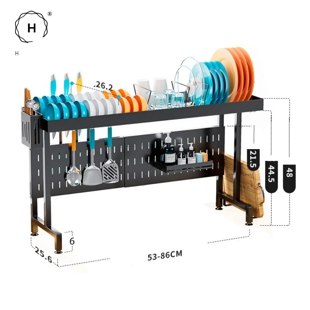 Homlly Trii Over the sink adjustable Width and Height Cultery Utensils Dish Drying Drainer Kitchen Organizer Rack 