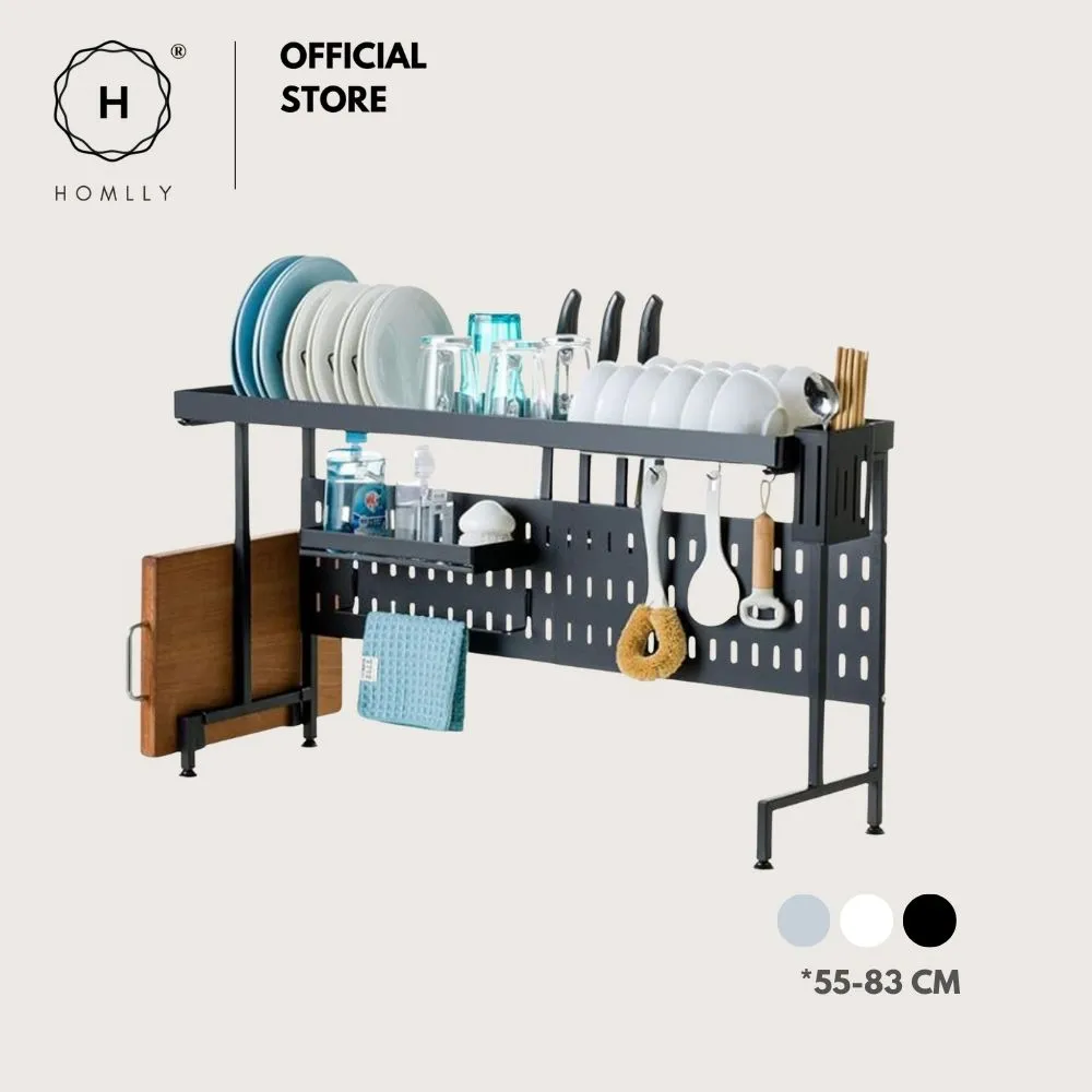 Homlly Trii Over the sink adjustable Width and Height Cultery Utensils Dish Drying Drainer Kitchen Organizer Rack 