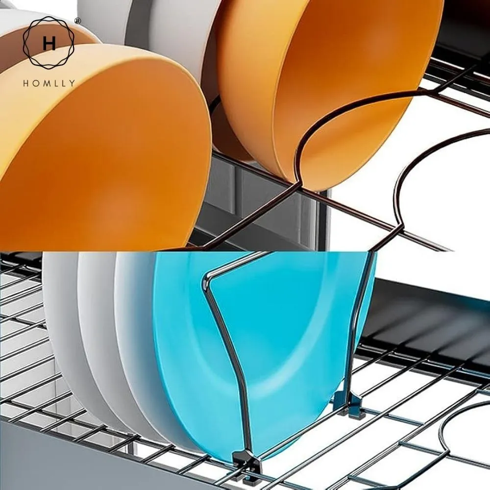 Homlly Trii Over the sink adjustable Width and Height Cultery Utensils Dish Drying Drainer Kitchen Organizer Rack 