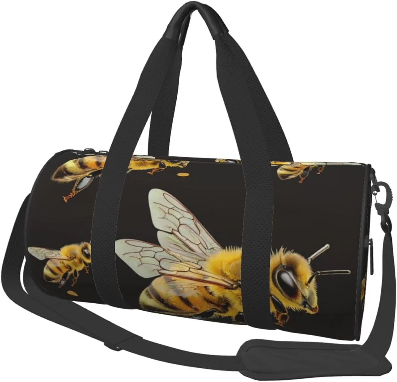 Honey bee Printed Sports Gym Bag for Men Women Foldable Duffel Bag Carry On Weekender Bag for Travel Sports