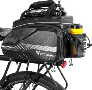 HONGYEA Bike Bags for Bicycles Rear Rack Waterproof | 45L Large Capacity Panniers Trunk Bag with Extra Padded Foam Bottom Bicycle Rain Cover Shopping Commuter Trip, Black