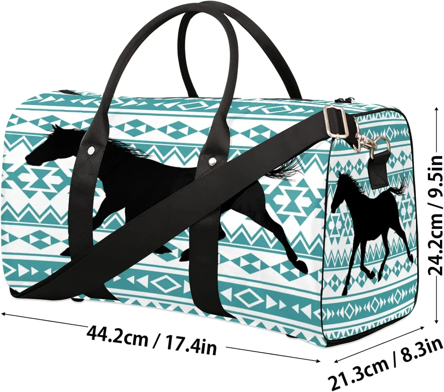Horse Travel Duffle Bag for Women Men, Carry On Overnight Bag, Weekend Travel Duffel Tote Bags for Trips Sport Hospital