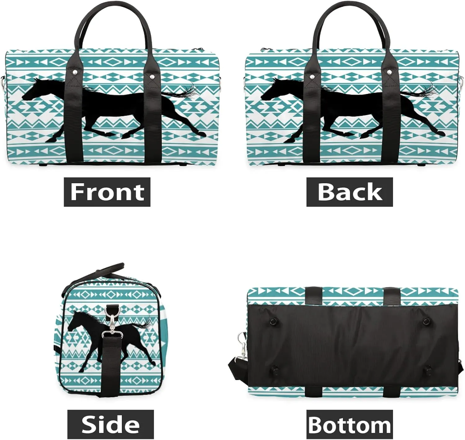 Horse Travel Duffle Bag for Women Men, Carry On Overnight Bag, Weekend Travel Duffel Tote Bags for Trips Sport Hospital