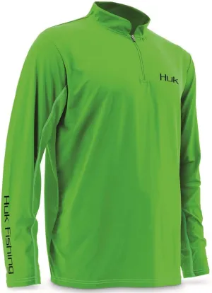 HUK H1200065NGNM Huk Icon 1/4 Zip Jacket, Neon Green, Medium