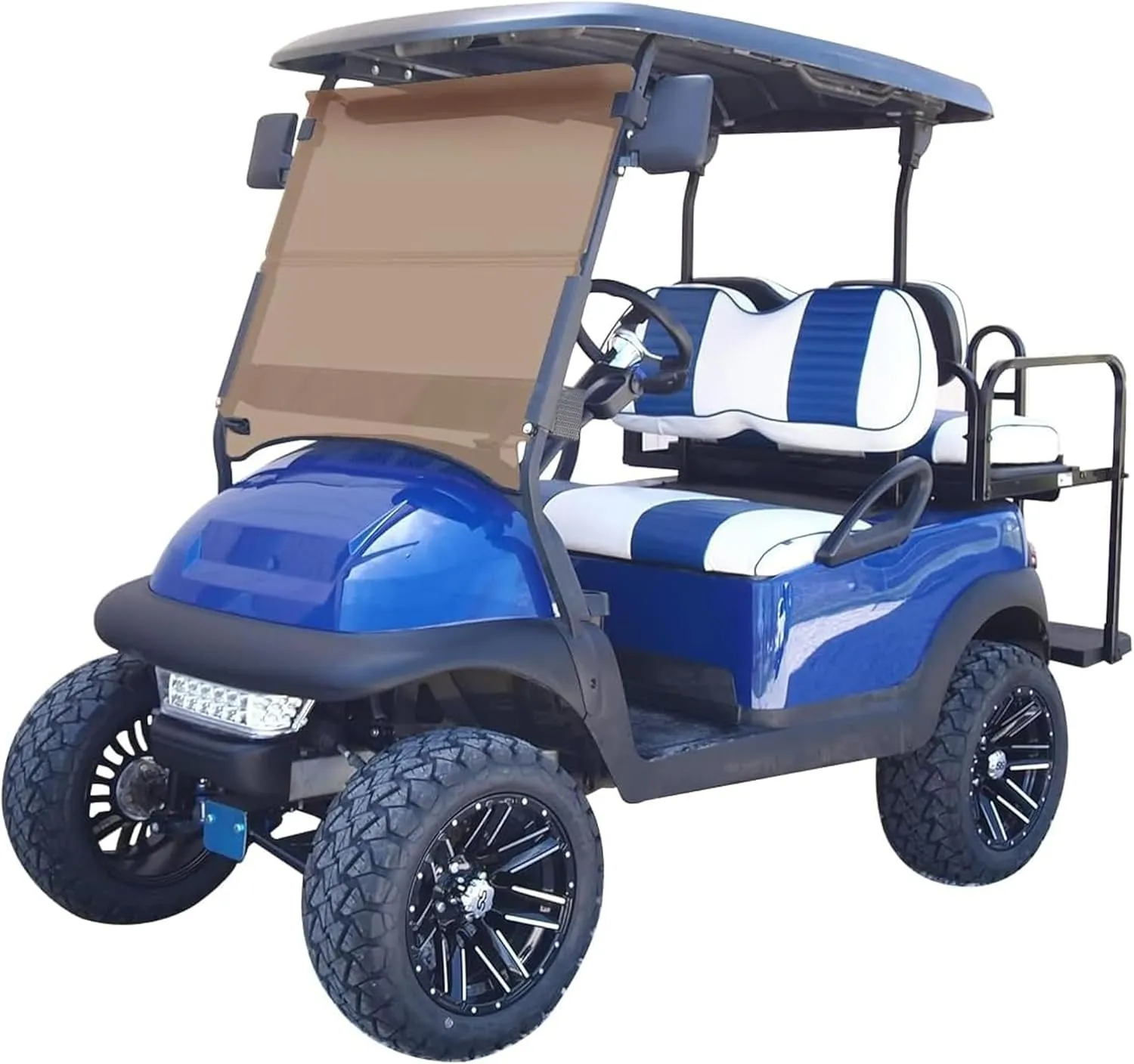 Huskey 3/16" Thick Tinted Golf Cart Windshield With Bottom Rubber Body Protection Trim For 2004-Up Club Car Precedent/Tempo/Onward, 25% thicker than most aftermarket windshields