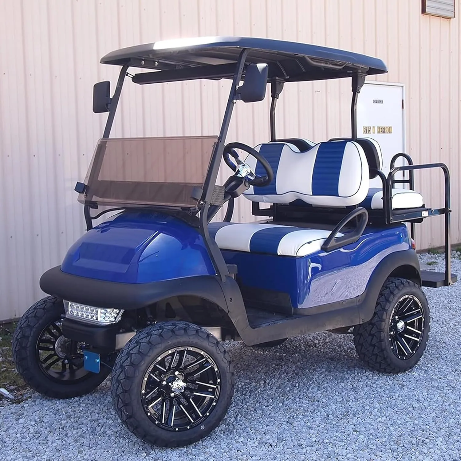 Huskey 3/16" Thick Tinted Golf Cart Windshield With Bottom Rubber Body Protection Trim For 2004-Up Club Car Precedent/Tempo/Onward, 25% thicker than most aftermarket windshields