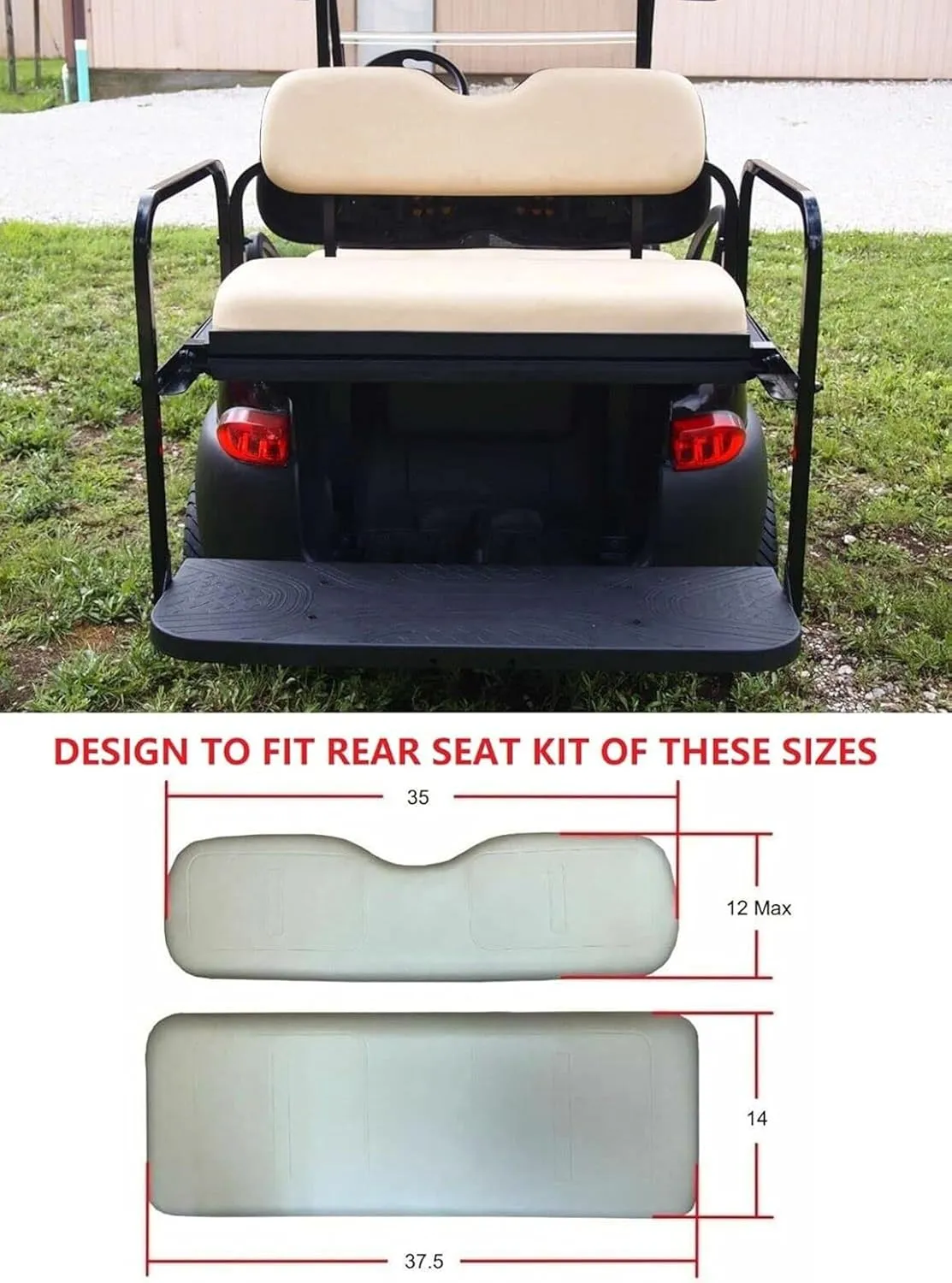 Huskey Parts Company Deluxe Diamond Golf Cart Seat Cover for EZGO Valor/TXT 2014-2022, Charcoal Gray