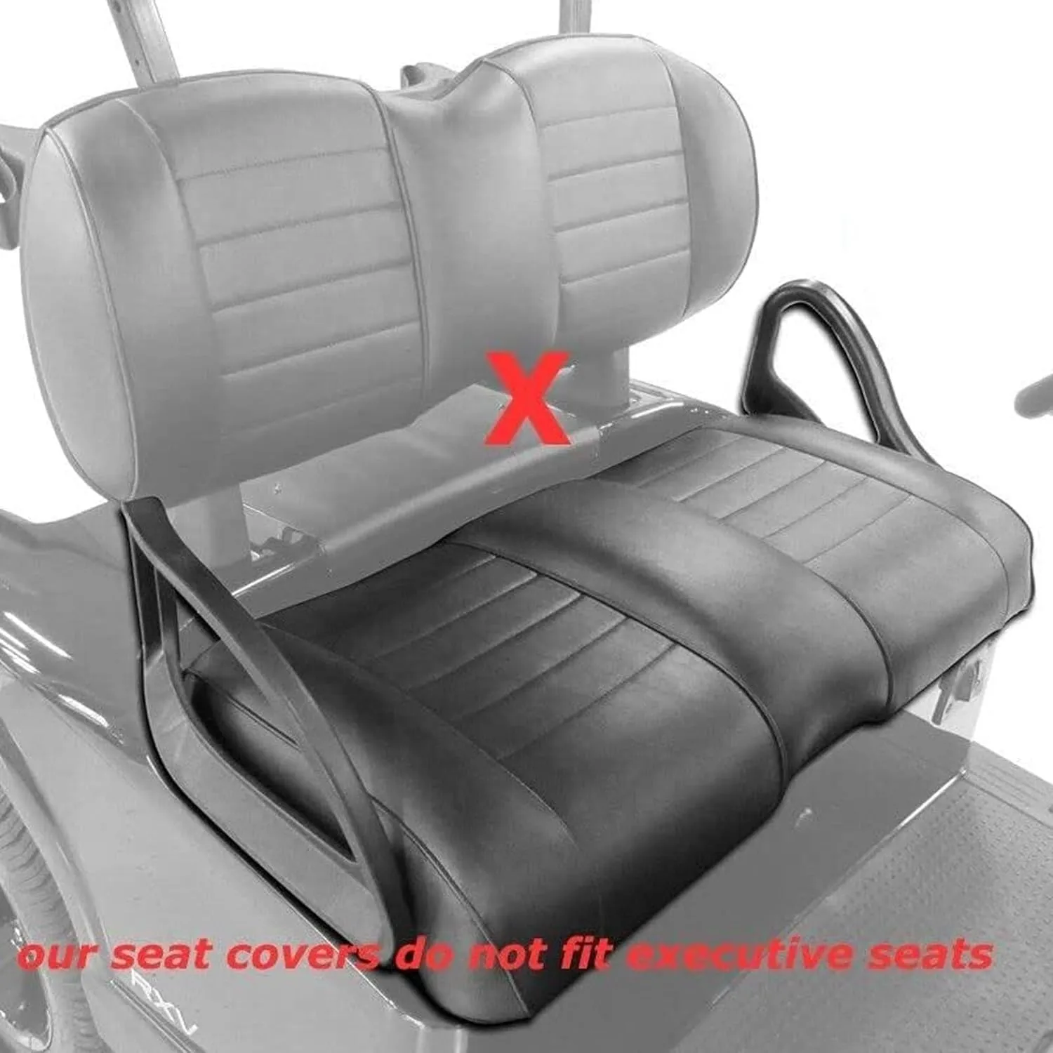 Huskey Parts Company Deluxe Diamond Golf Cart Seat Cover for EZGO Valor/TXT 2014-2022, Charcoal Gray