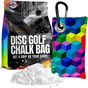 HYZER HOUND DISCS Disc Golf Chalk Bag | Dry Your Hands in the Heat of Summer | Attaches to Bag with a Carabiner | Improve Your Hand Grip for Consistency | Essential Disc Golf Accessories | Chalk
