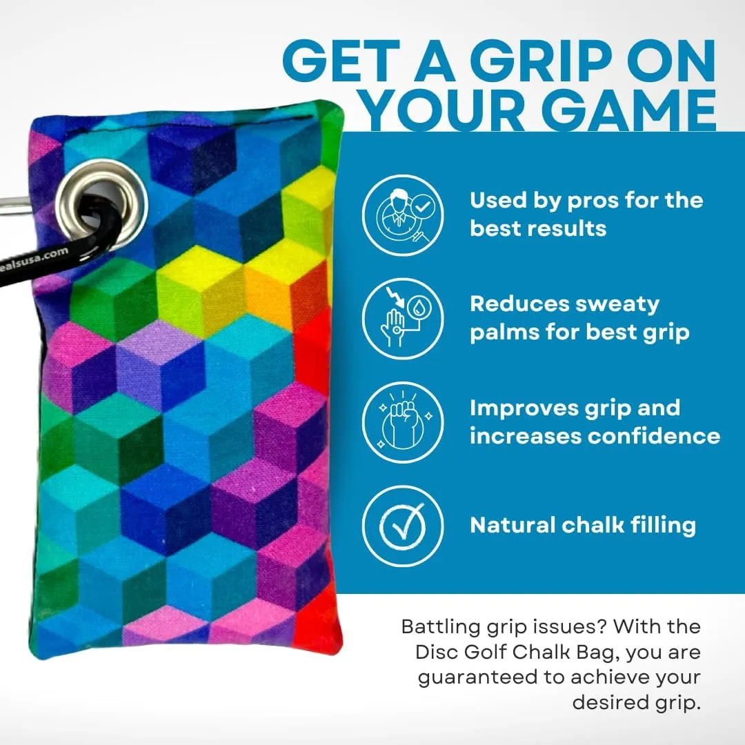 HYZER HOUND DISCS Disc Golf Chalk Bag | Dry Your Hands in the Heat of Summer | Attaches to Bag with a Carabiner | Improve Your Hand Grip for Consistency | Essential Disc Golf Accessories | Chalk